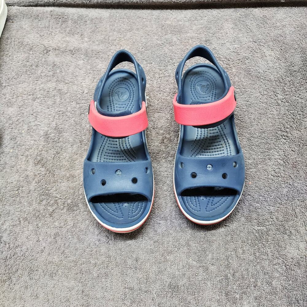 Crocs children's kids sandals shoes with strap size J1 red/blue with straps b50